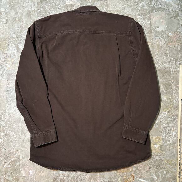 Carhartt Shirt Mens Medium Brown Oakman Twill Long Sleeve Button S09 Vintage - Picture 13 of 14